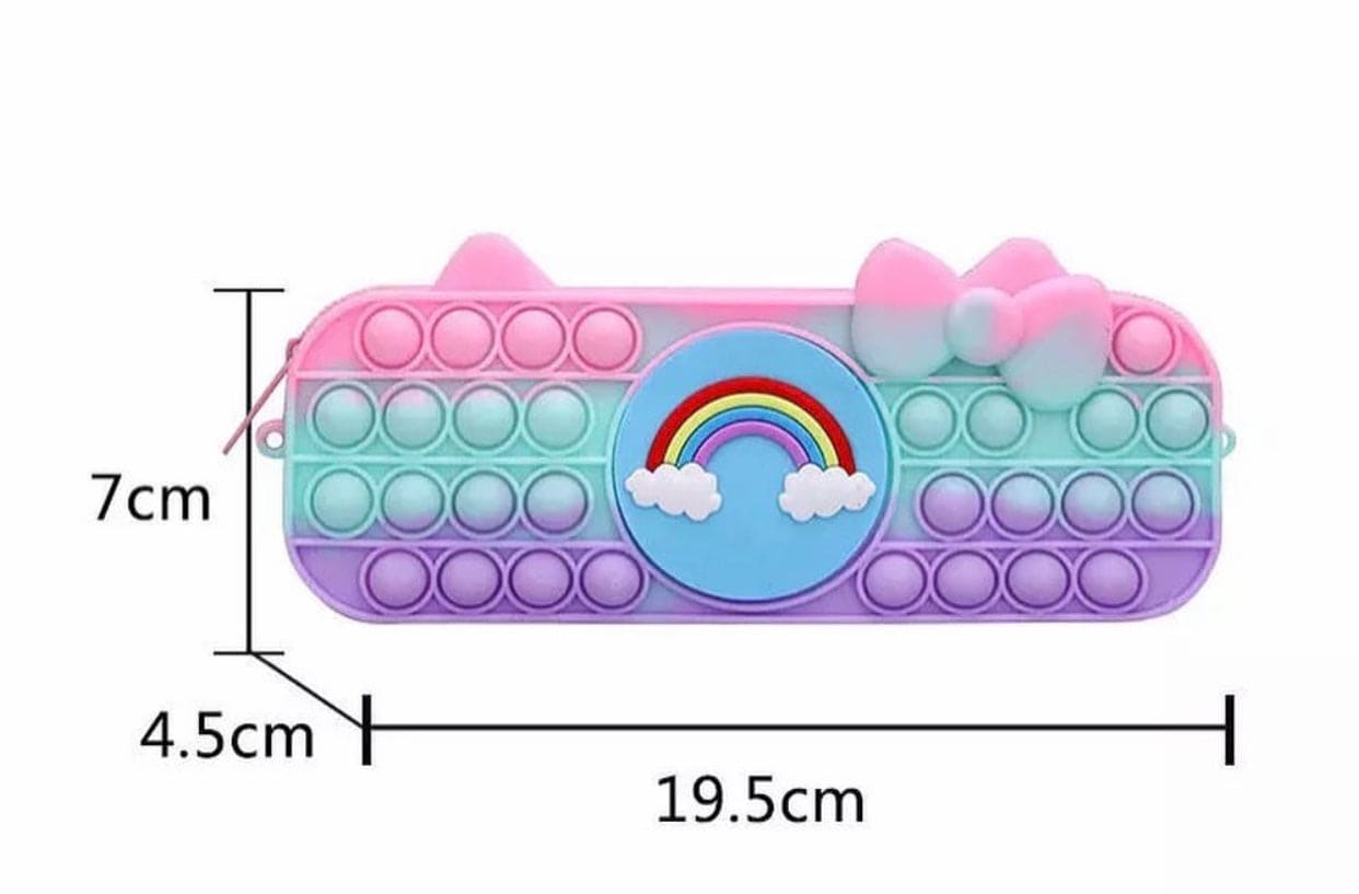 Cartoon Pop Bag Pencil Case, Colorful Push Bubble Hand Bag, Silicon Case Kids School Pen Box, Rainbow Bubble Stationary Case Cartoon Pop Bag Pencil Case, Colorful Push Bubble Hand Bag, Silicon Case Kids School Pen Box, Rainbow Bubble Stationary Case